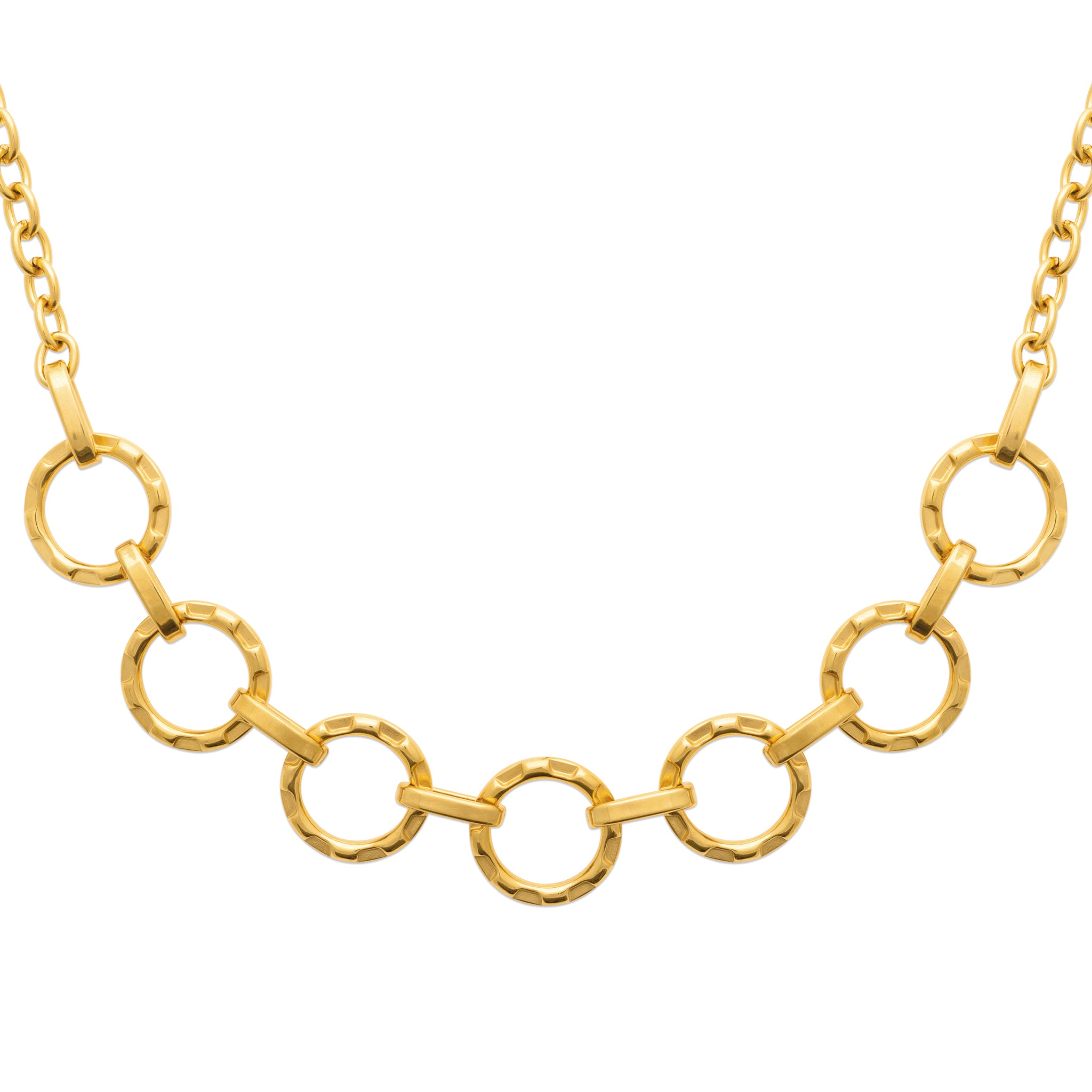 Collier doré Miley en maille texturée - Bijou photographié sur fond blanc