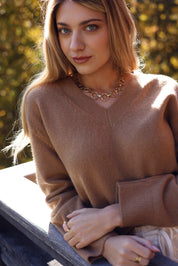 Collier doré Miley en maille texturée - Bijou porté