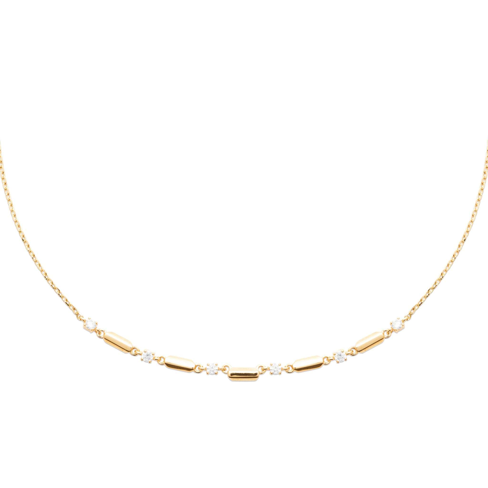 Collier doré Natalia zircons - Bijou photographié sur fond blanc