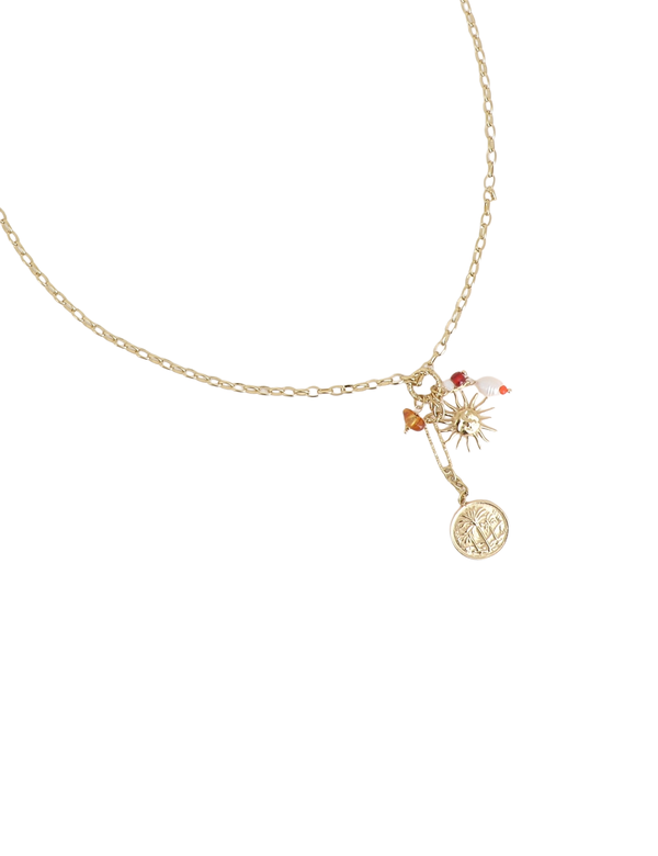 Collier sautoir doré Palmia