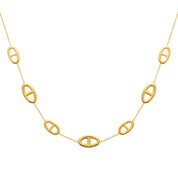  Collier doré Zaira en maille marine - Bijou photographié sur fond blanc