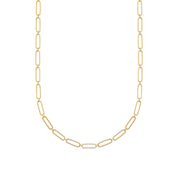 Collier doré Abby en maille rectangles ovalisés - Bijou photographié sur fond blanc