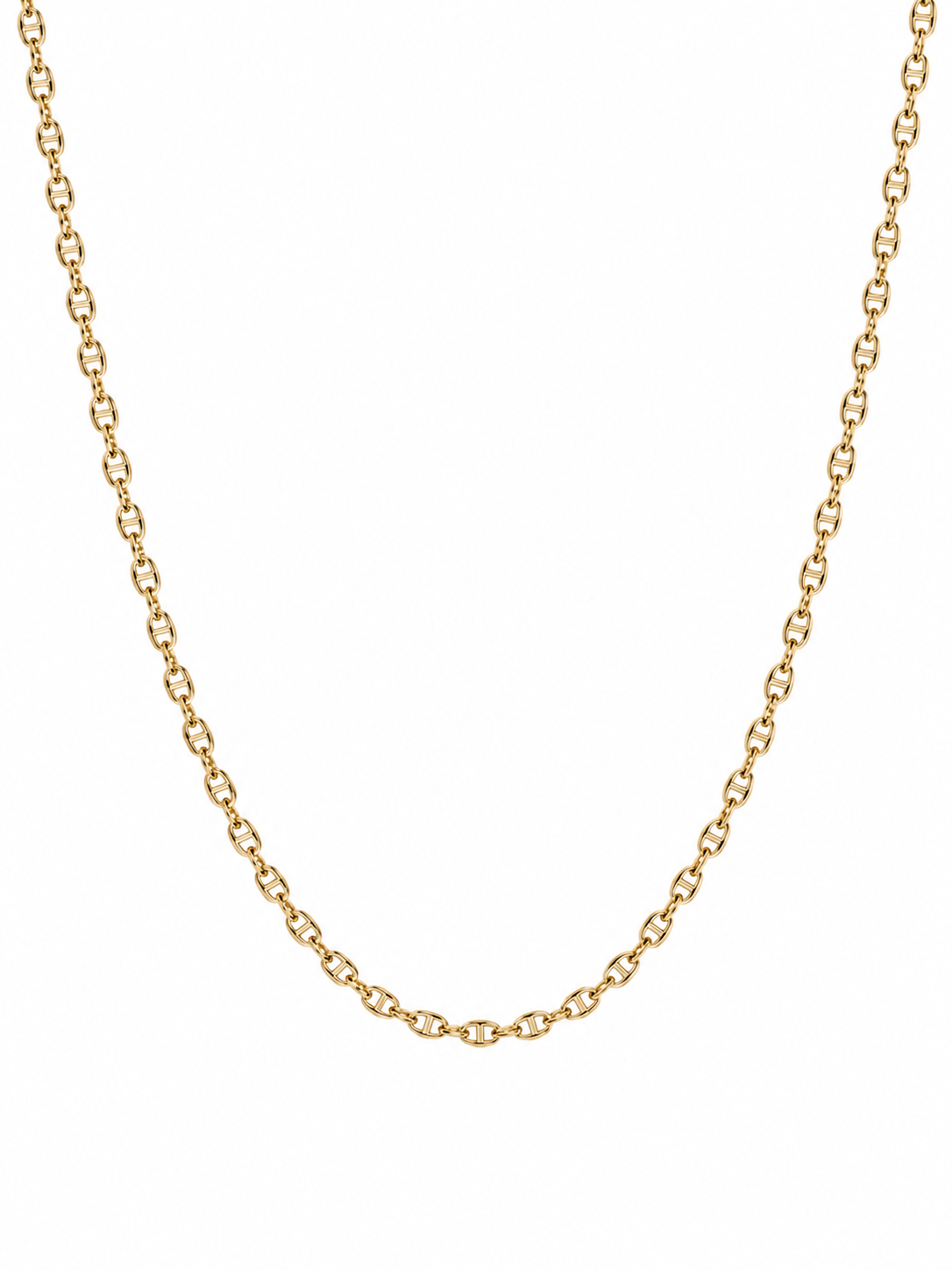 Collier fin doré Anira en maille marine - Bijou sur fond blanc