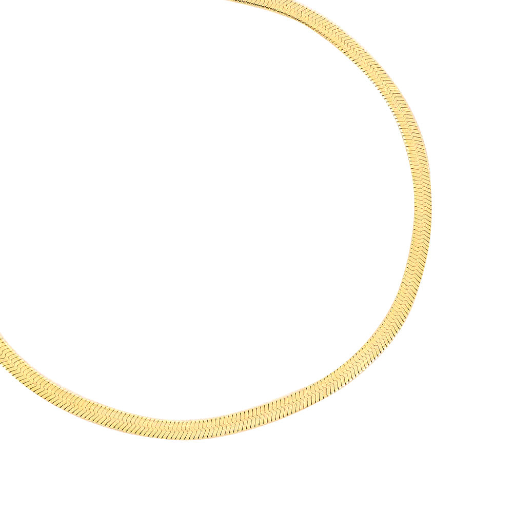 Collier doré Lotty chaîne miroir plate - Bijou photographié sur fond blanc