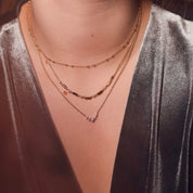 Collier doré zircons NATALIA - Bijou porté