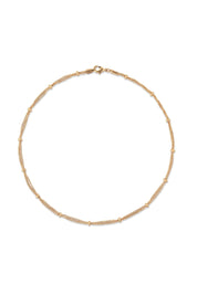 Collier doré chaîne double perlée - Bijou photographié sur fond blanc