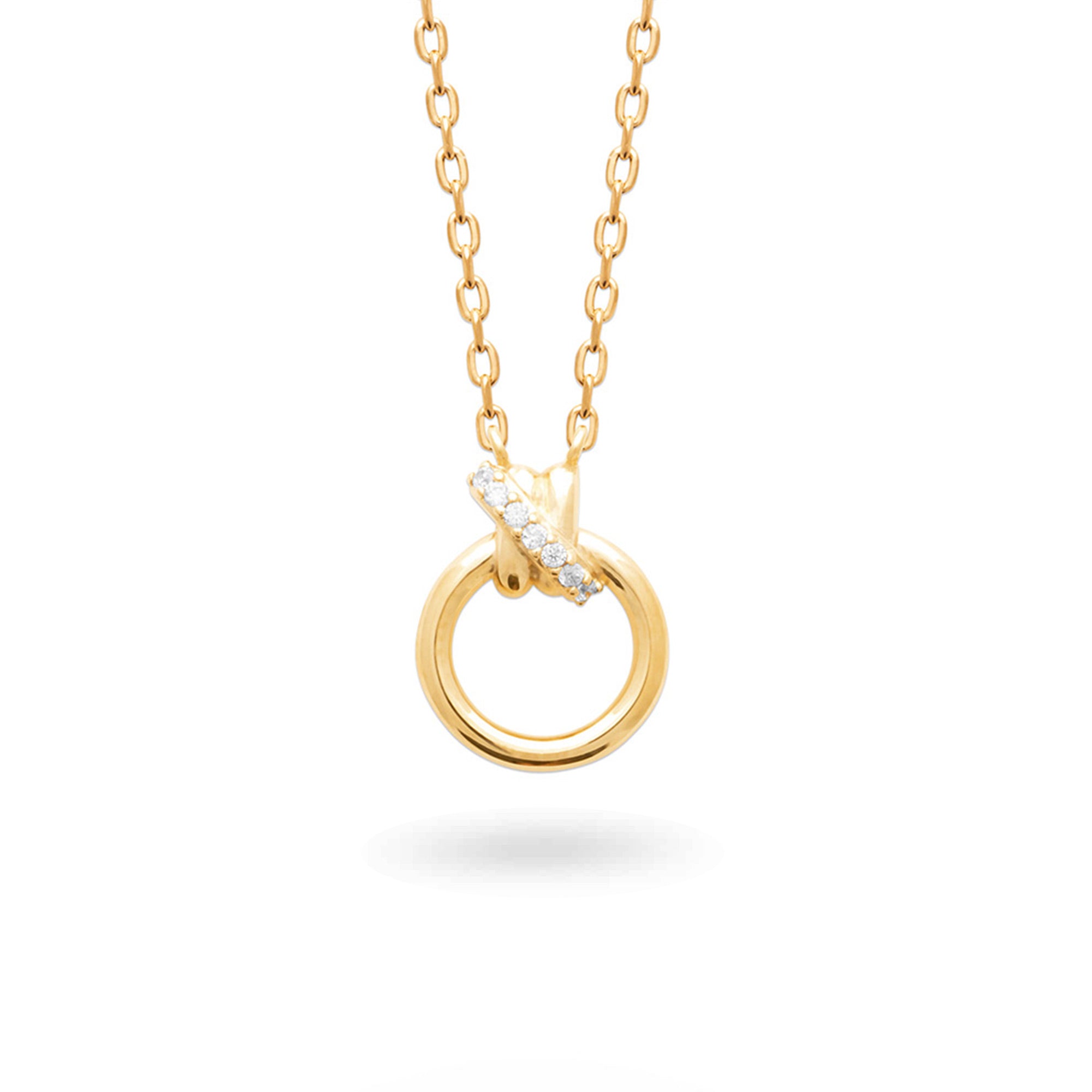 Collier personnalisable doré initiales et charms Kaïs - Bijou sur fond blanc