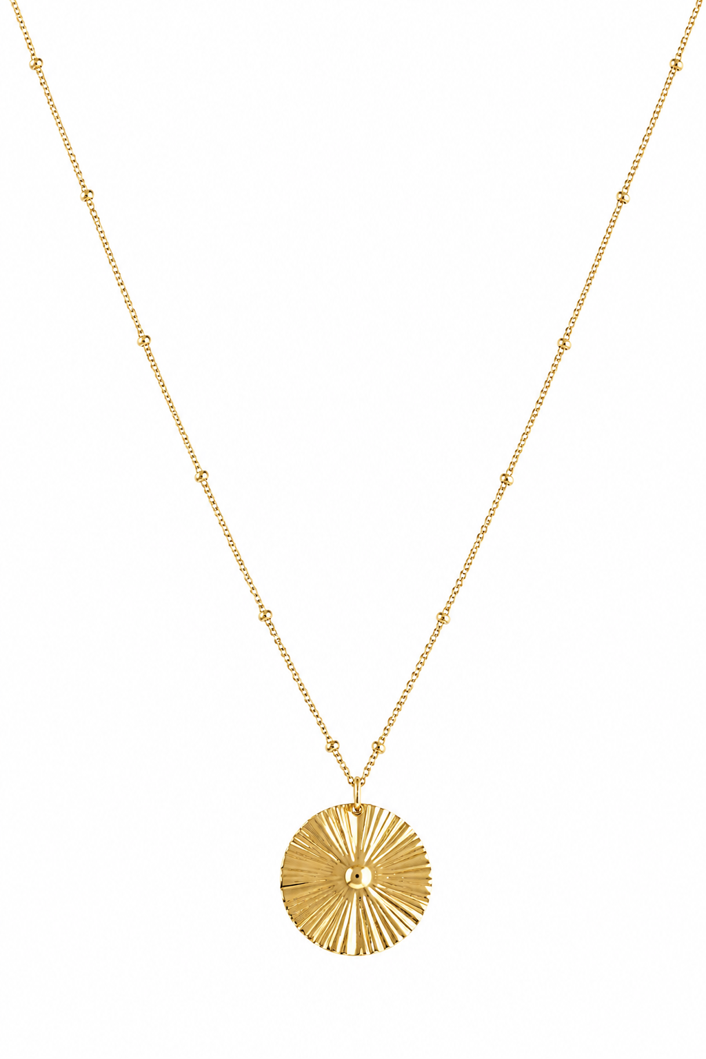 Collier sautoir doré Talia - Bijou sur fond blanc
