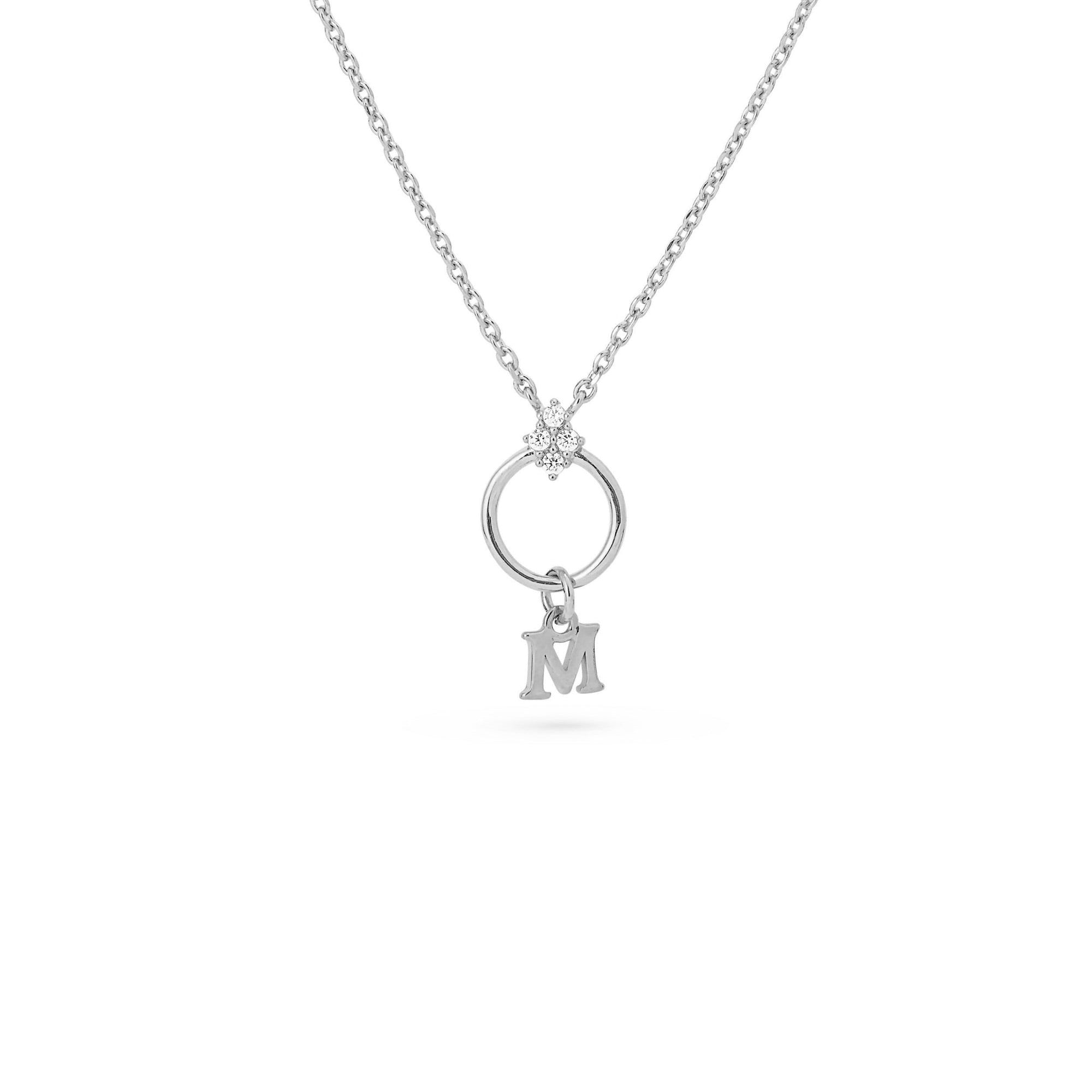 Collier personnalisable argent initiales et charms JANNY - Bijou photographié sur fond blanc