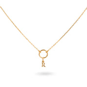 Collier personnalisable doré initiales et charms anneau Delya