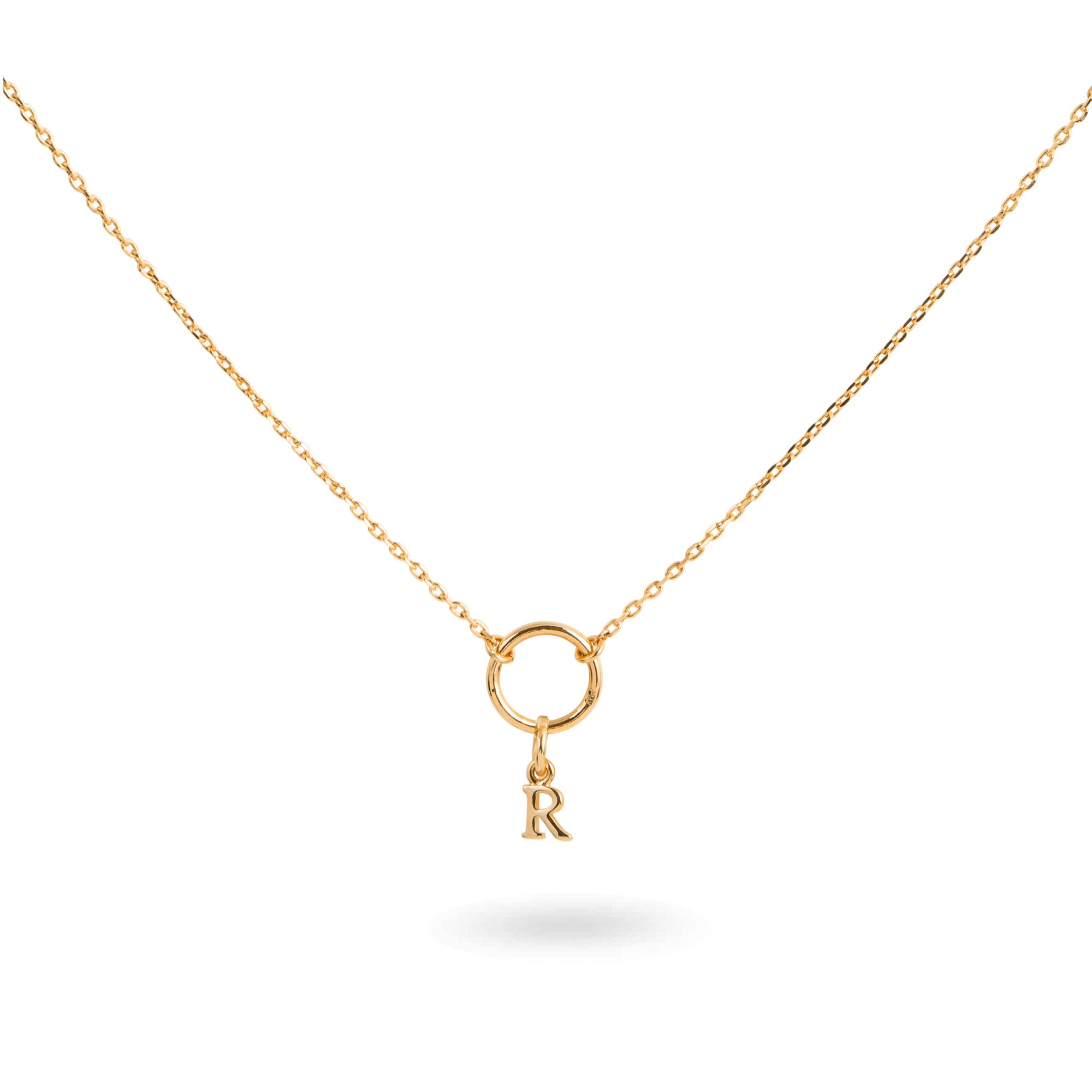 Collier personnalisable doré initiales et charms anneau Delya