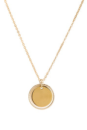 Jade - Collier personnalisable doré médaille pour gravure