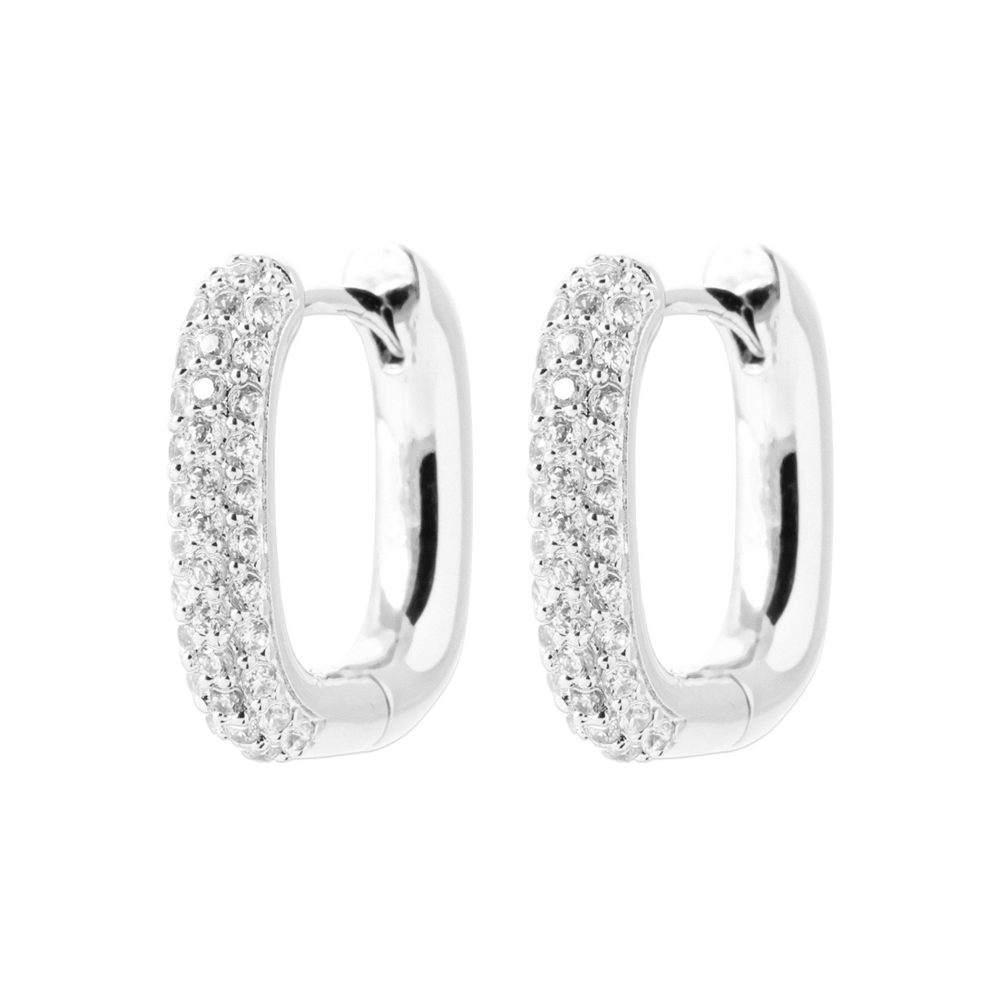 Créoles FOX argent 925 et zircons - Bijou photographié sur fond blanc