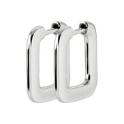 Créoles en argent Zita carrées avec bords arrondis - Bijou photographié sur fond blanc