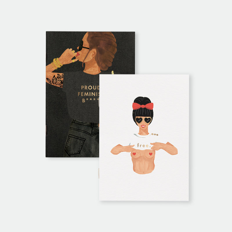 Duo de carnets de poche Proud feminist - Papeterie