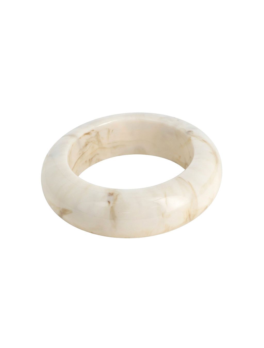 Bracelet jonc en acétate coloré andreanne beige - Bijou sur fond blanc