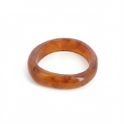 Bracelet jonc en acétate coloré Lima brun - Bijou photographié sur fond blanc