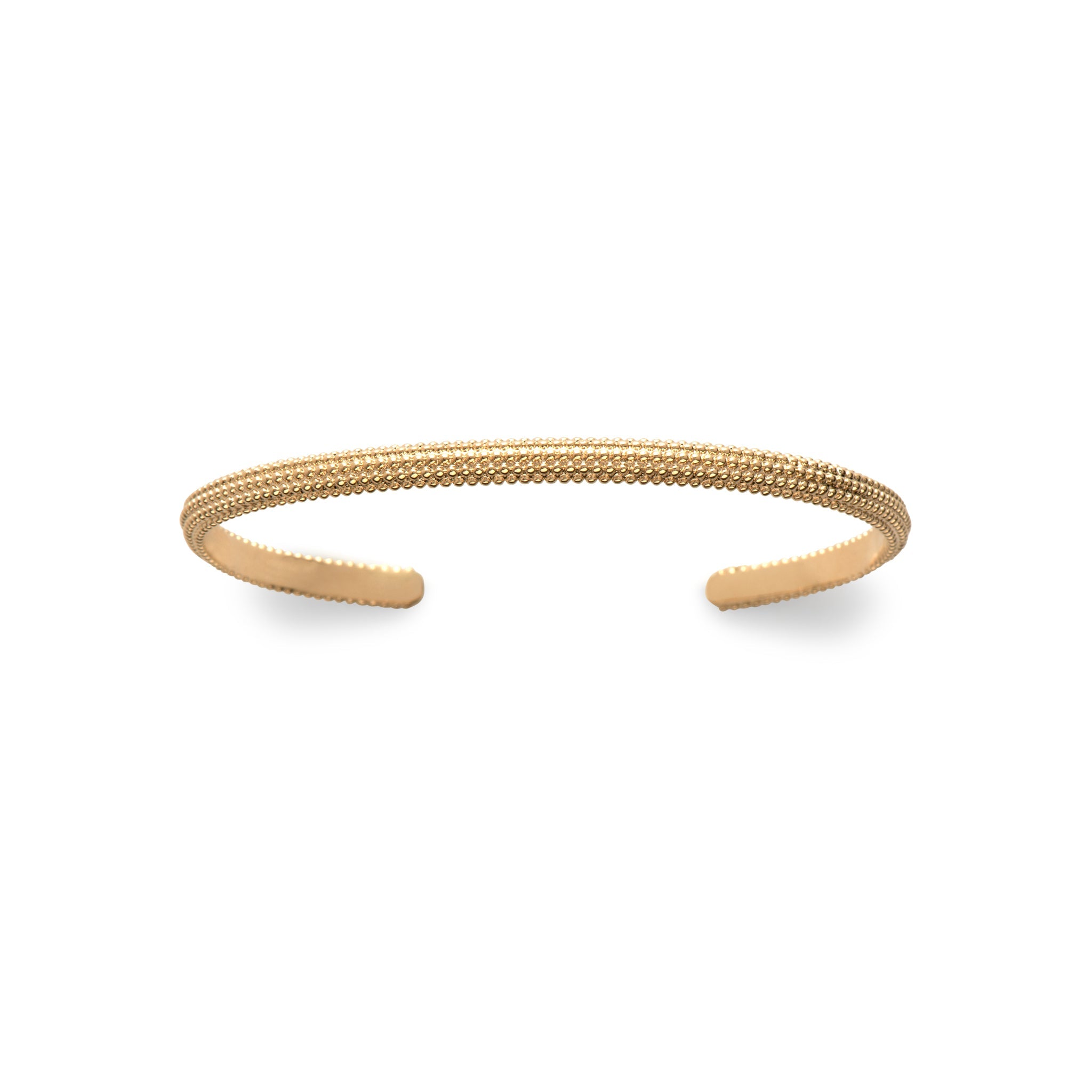 Bracelet jonc Clotilde texturé doré - Bijou photographié sur fond blanc
