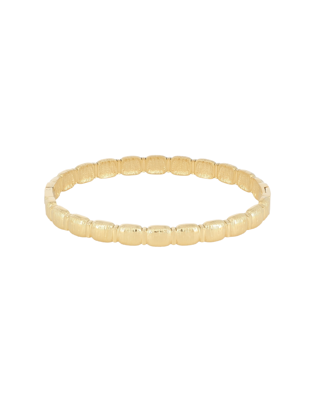 Jonc doré Zelia à petits carrés brossés - Bijou sur fond blanc