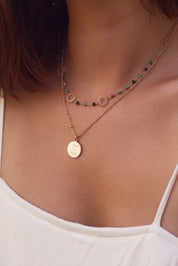 Médaille ronde Alba M simple dorée pour gravure - Bijou porté