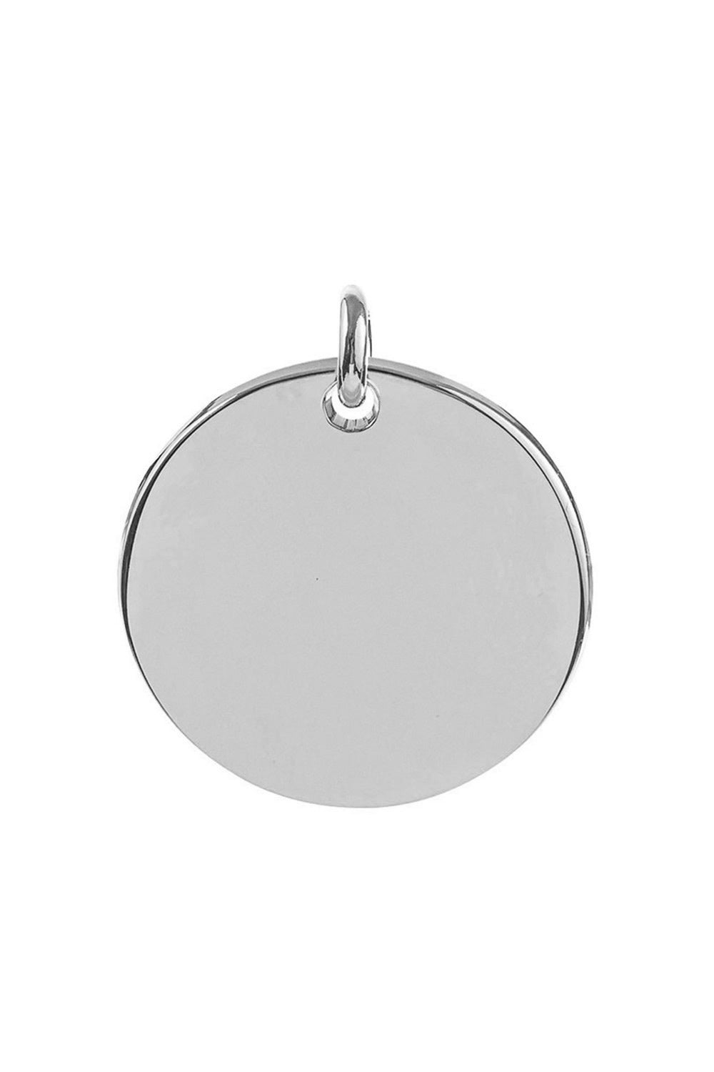 Médaille à graver argent pour collier personnalisable Alba XL - Bijou sur fond blanc