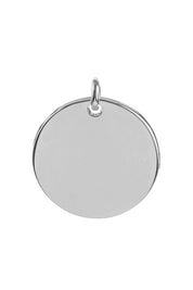 Médaille à graver argent pour collier personnalisable Alba XL - Bijou sur fond blanc