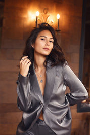 Médaille ronde Louisa M avec bordure en argent pour gravure - Bijou porté