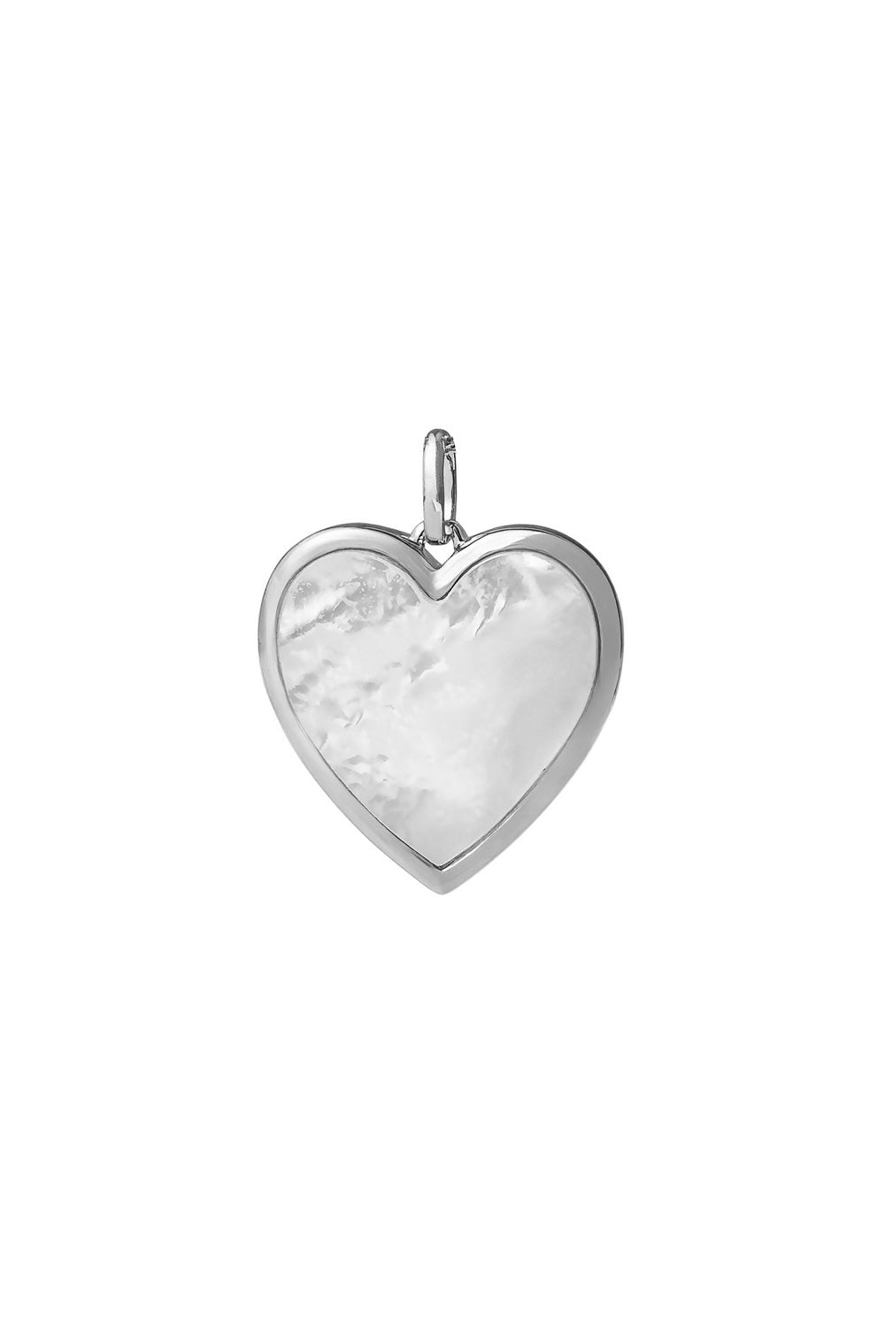 Médaille à graver argent pour collier personnalisable Gina coeur M - Bijou sur fond blanc