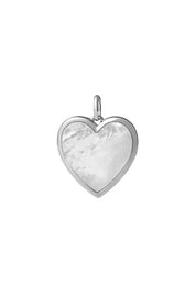 Médaille à graver argent pour collier personnalisable Gina coeur M - Bijou sur fond blanc