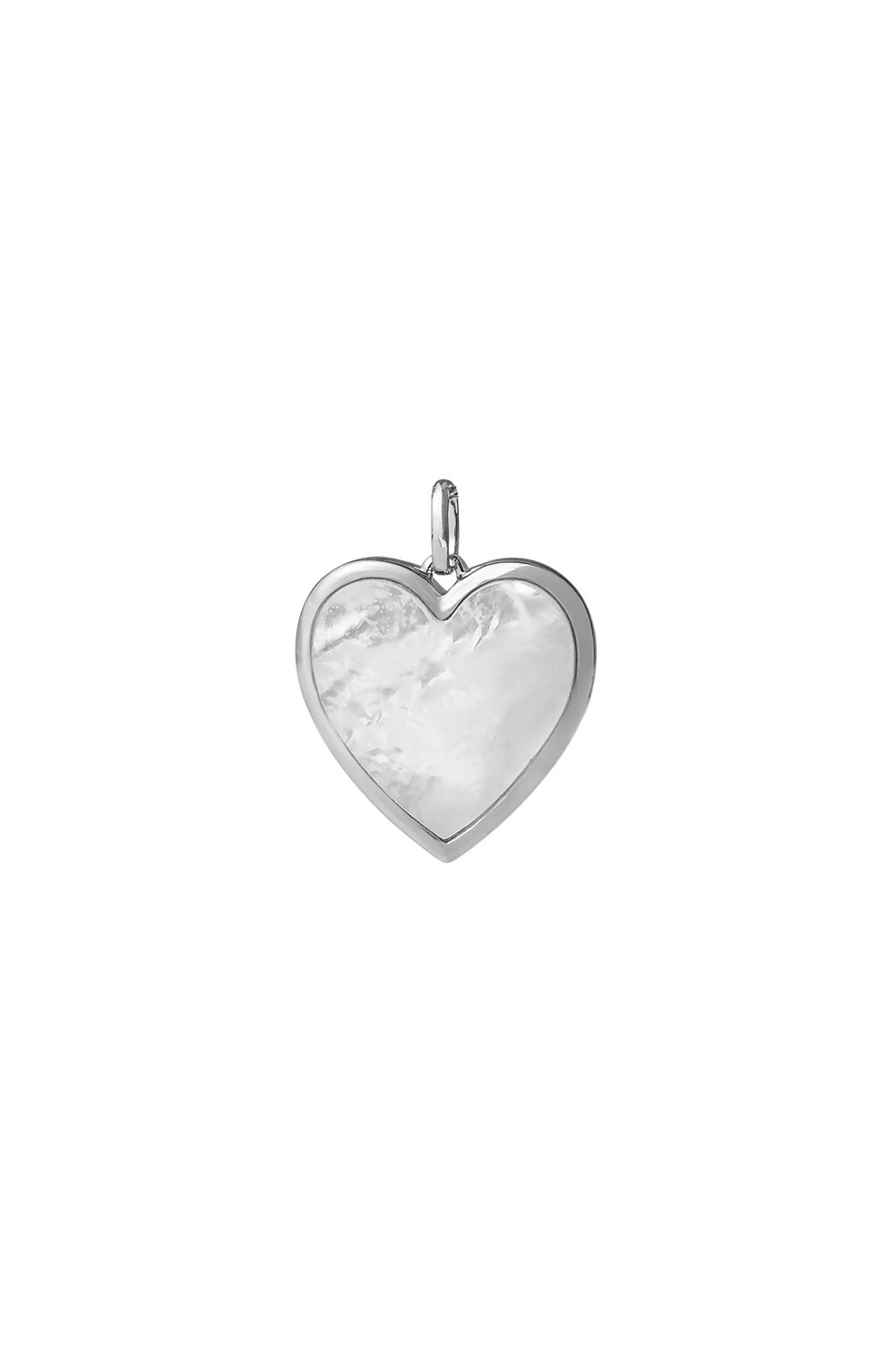 Médaille à graver argent pour collier personnalisable Gina coeur S - Bijou sur fond blanc