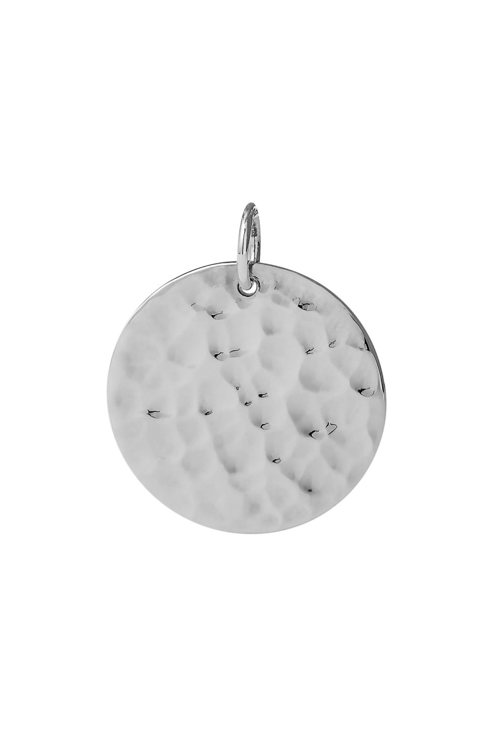 Médaille réversible en argent Elodie L avec une face texturée et une face lisse pour gravure - Bijou porté
