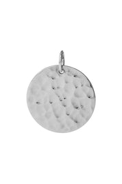 Médaille réversible en argent Elodie L avec une face texturée et une face lisse pour gravure - Bijou porté
