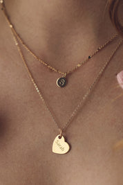 Médaille dorée Amour S en forme de cœur pour gravure - Bijou porté