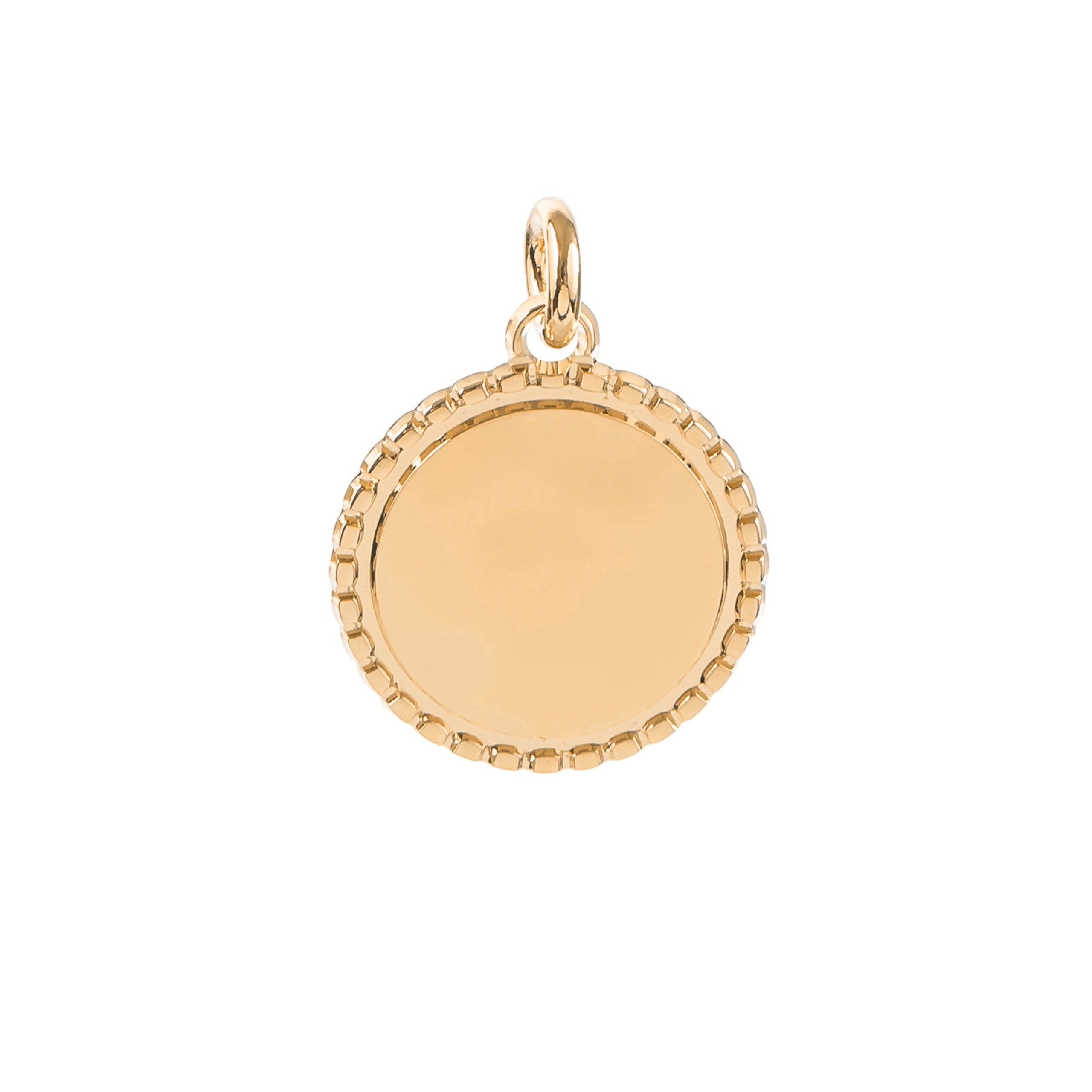 Médaille personnalisable plaqué or pour gravure femme - Bijou photographié sur fond blanc