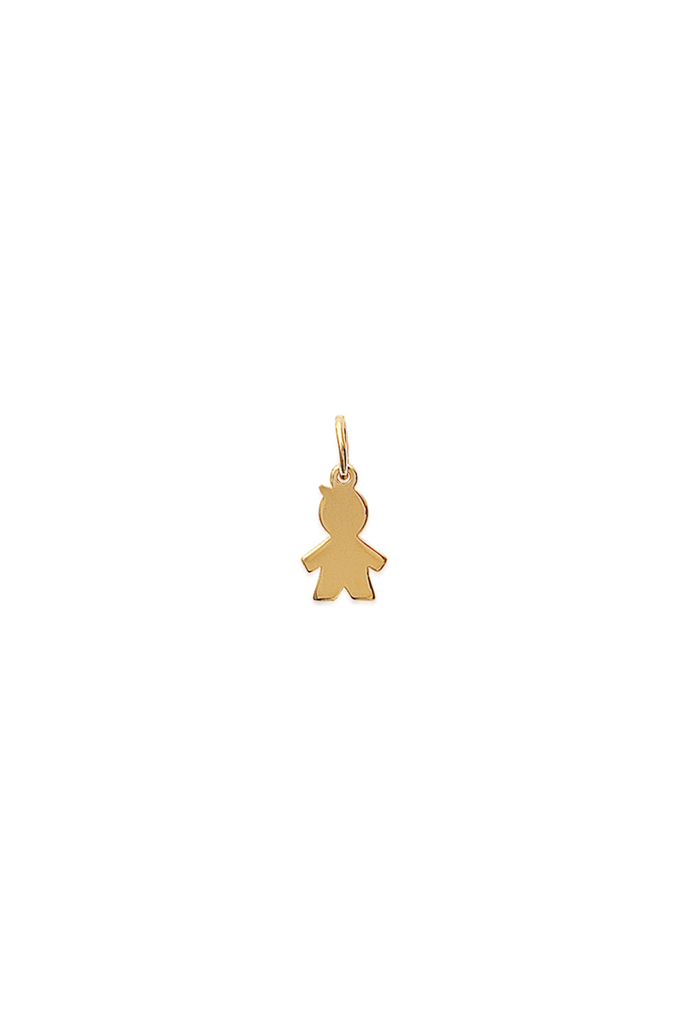 Pendentif doré petit garçon - Bijou photographié sur fond blanc