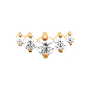 Piercing doré zircons jacinthe - Bijou sur fond blanc