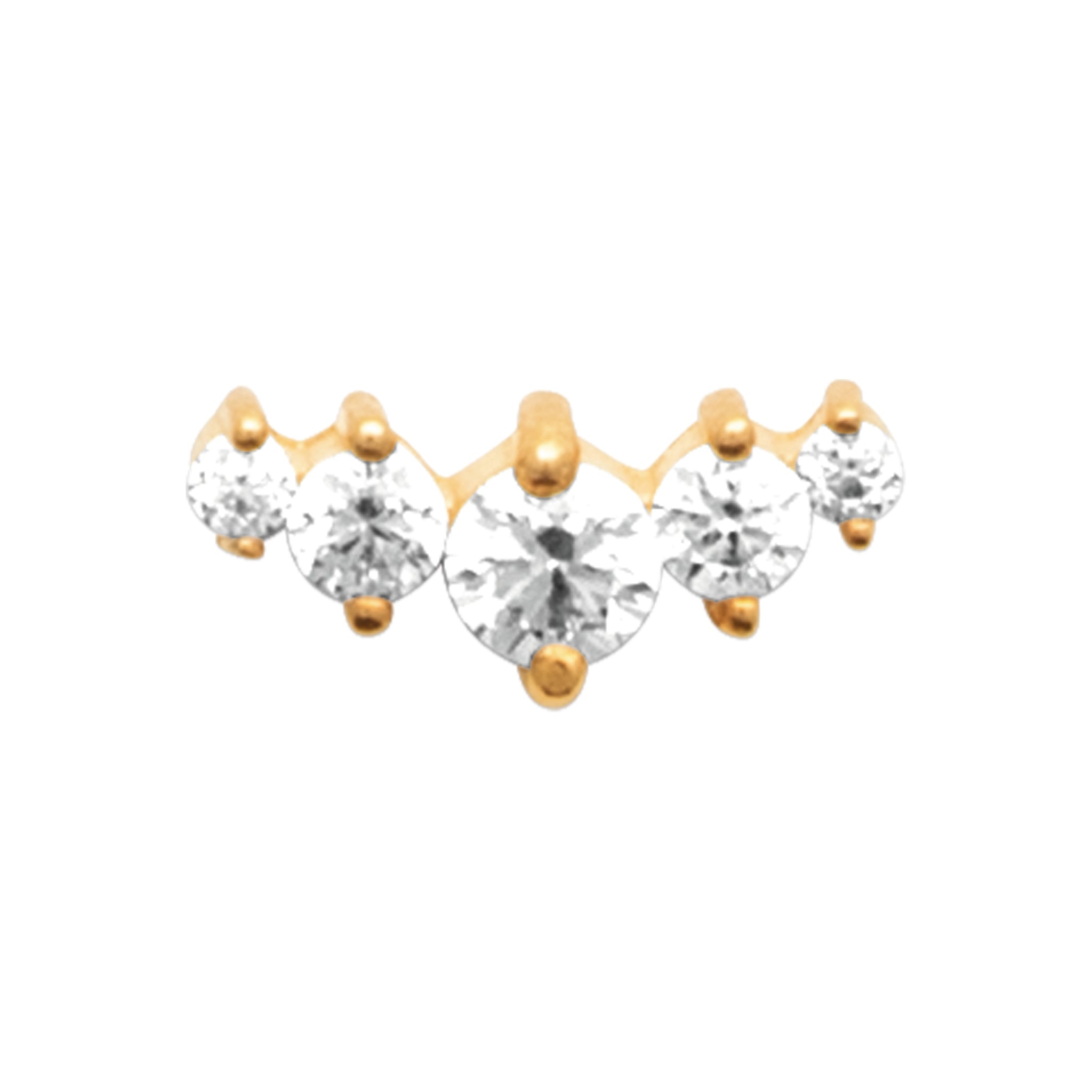 Piercing doré zircons jacinthe - Bijou sur fond blanc