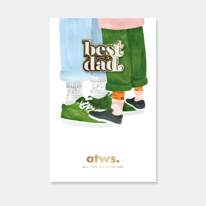 Pin's doré écriture "best dad" - Accessoire