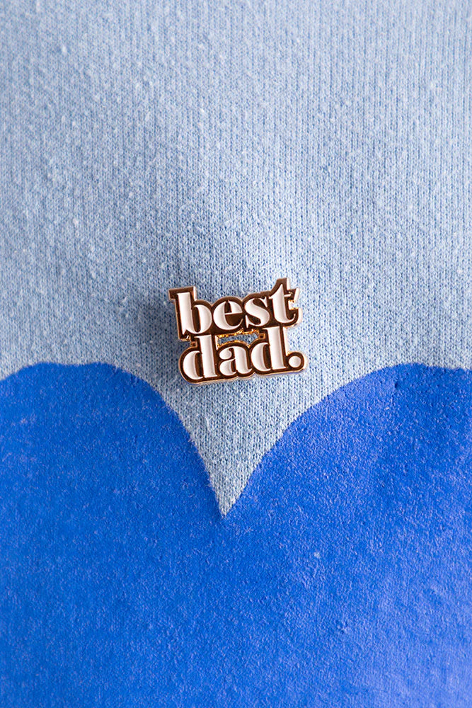 Pin's doré écriture "best dad" - Accessoire