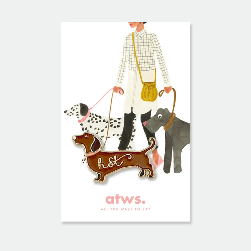 Pin's doré chien teckel - Accessoire