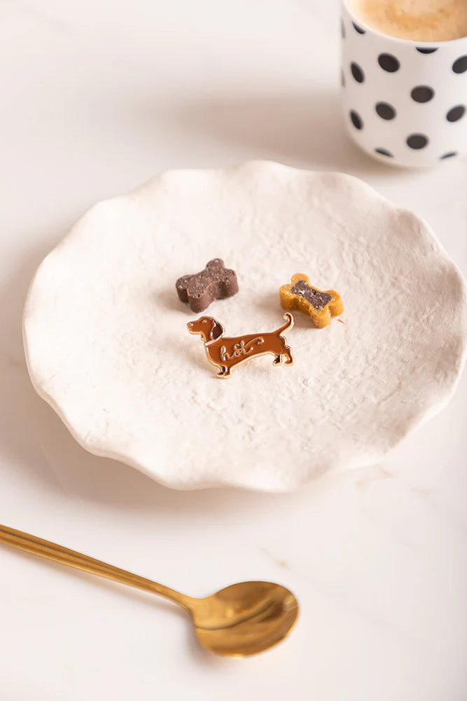 Pin's doré chien teckel - Accessoire