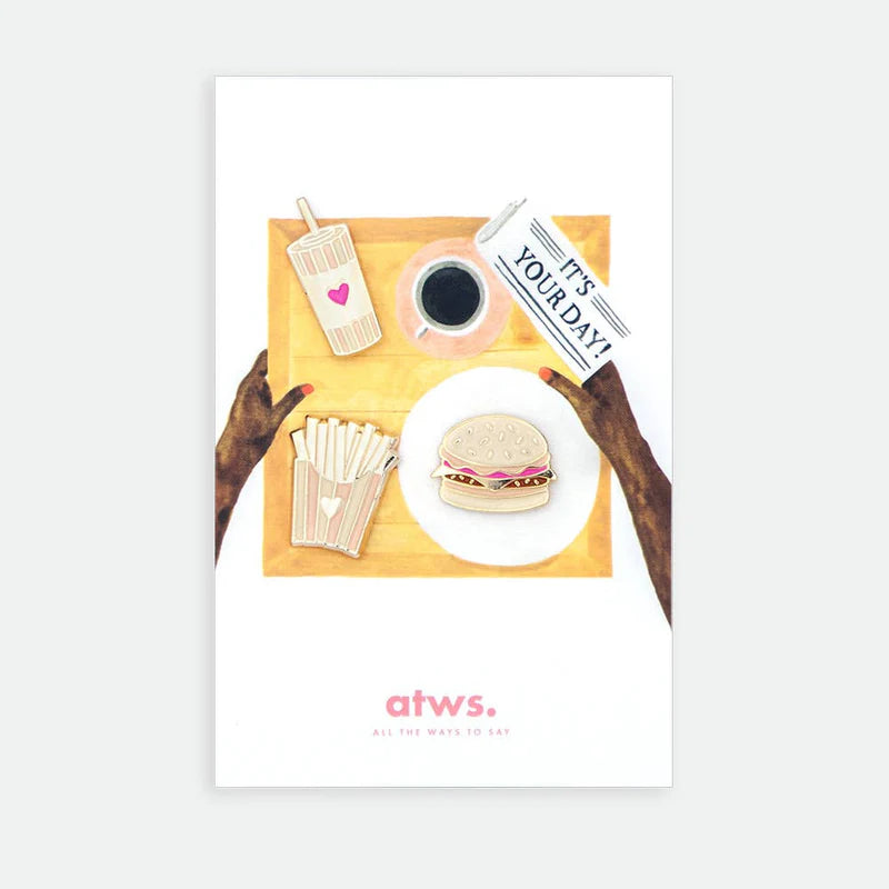 Trio de pin's doré burger, frites et boisson - Accessoire