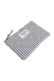 Pochette à zip Amour rayée noir et blanc - Accessoire