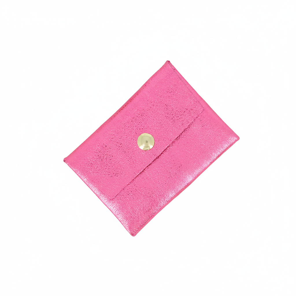 Porte-cartes en cuir recyclé Bali rose - Accessoire