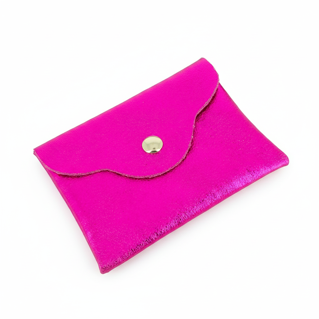 Porte-cartes en cuir recyclé Budapest fuchsia - Accessoire