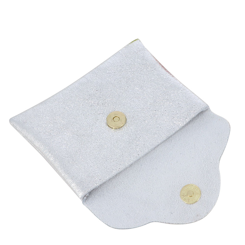 Porte-cartes en cuir recyclé Budapest argenté - Accessoire