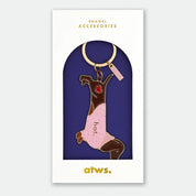 Porte-clé chien saucisse avec un pull rose - Accessoire
