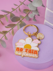 Porte-clé "No rain no flower" - Accessoire