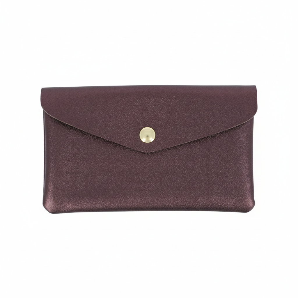 Porte-monnaie en cuir recyclé Barcelone bordeaux - Accessoire