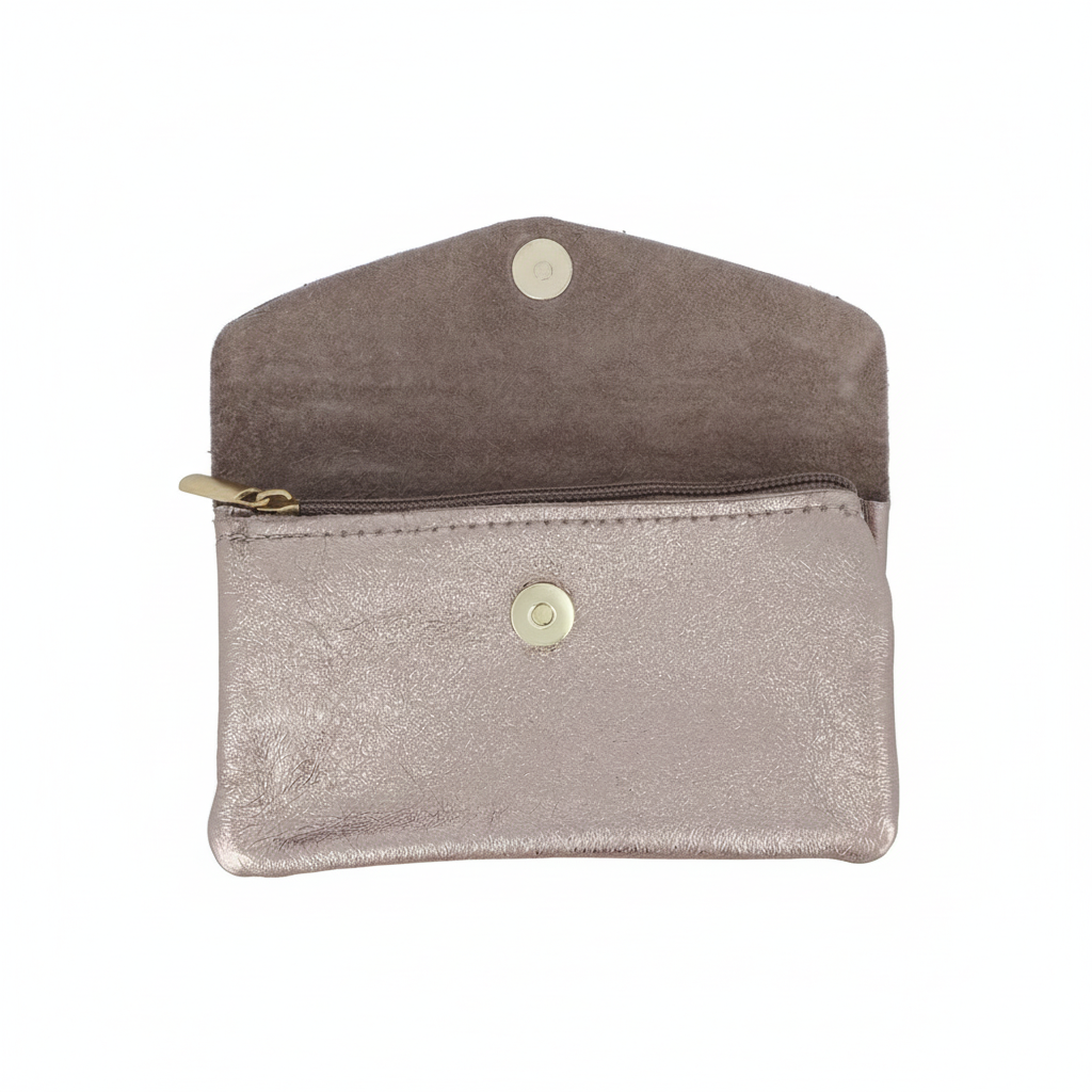 Porte-monnaie en cuir recyclé Barcelone bronze - Accessoire